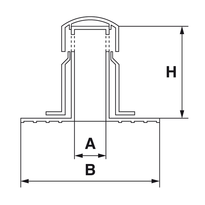 Insulated simple wall TPE roof vent height 225 mm - diameter 110 mm